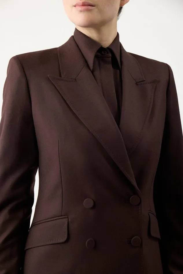 Gabriela Hearst Blazers and Vests Women Stephanie Blazer In Chocolate Superfine Wool