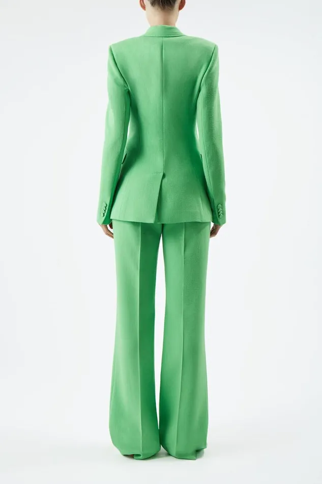 Gabriela Hearst Blazers and Vests Women Stephanie Blazer In Fluorescent Green Virgin Wool Crepe