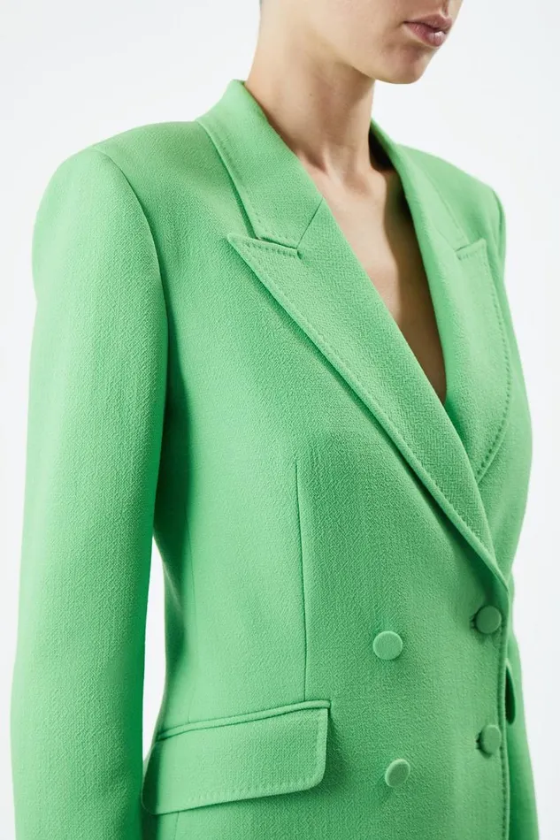 Gabriela Hearst Blazers and Vests Women Stephanie Blazer In Fluorescent Green Virgin Wool Crepe