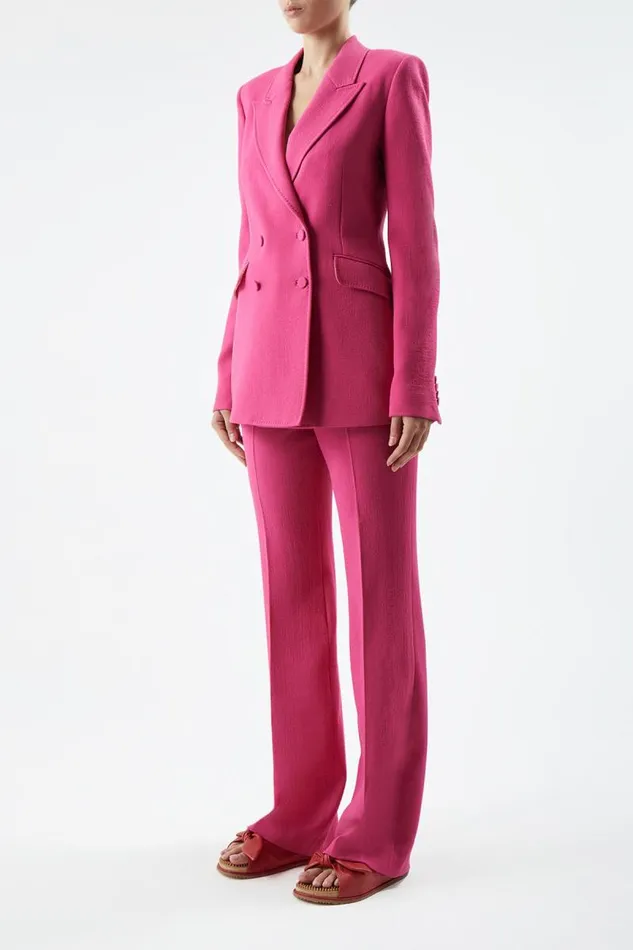 Gabriela Hearst Blazers and Vests Women Stephanie Blazer In Fuchsia Virgin Wool Crepe