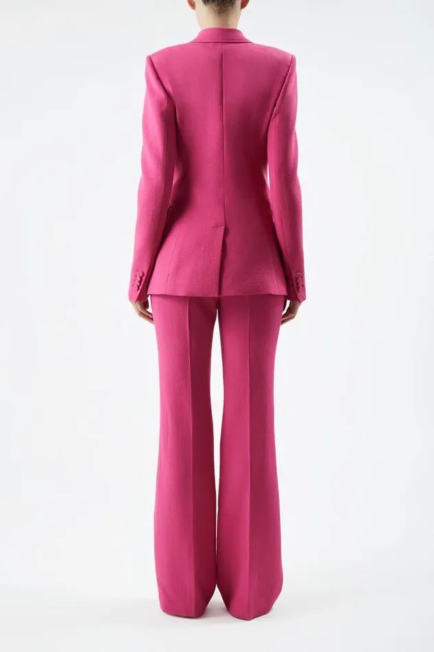 Gabriela Hearst Blazers and Vests Women Stephanie Blazer In Fuchsia Virgin Wool Crepe
