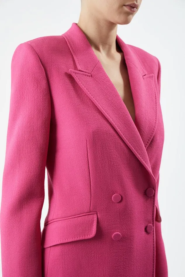 Gabriela Hearst Blazers and Vests Women Stephanie Blazer In Fuchsia Virgin Wool Crepe