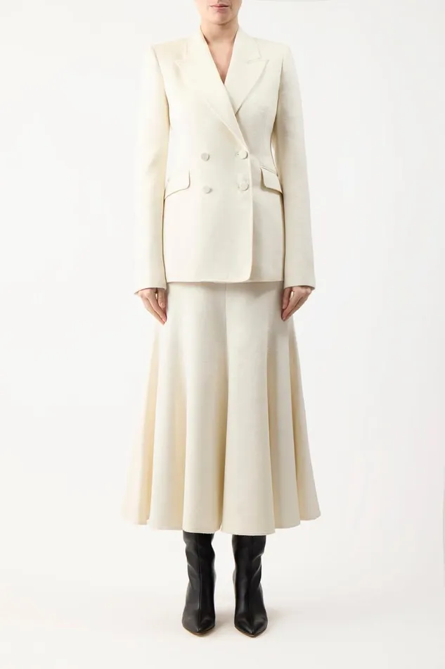 Gabriela Hearst Blazers and Vests Women Stephanie Blazer In Ivory Winter Silk
