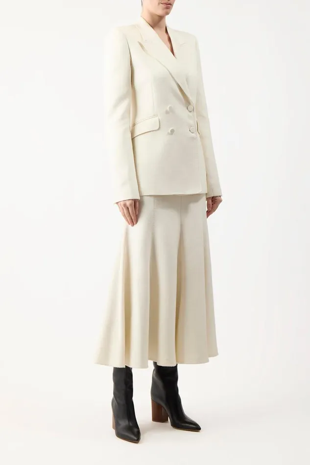 Gabriela Hearst Blazers and Vests Women Stephanie Blazer In Ivory Winter Silk