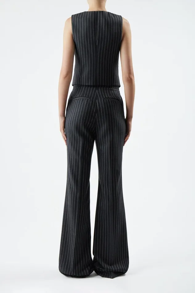 Gabriela Hearst Blazers and Vests Women Zeta Vest In Grey Pinstripe Wool