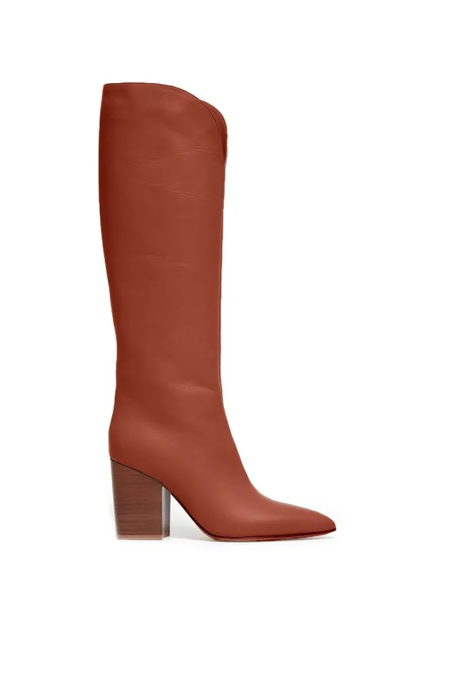 Gabriela Hearst Boots Women Cora High Knee Boot In Cognac Leather