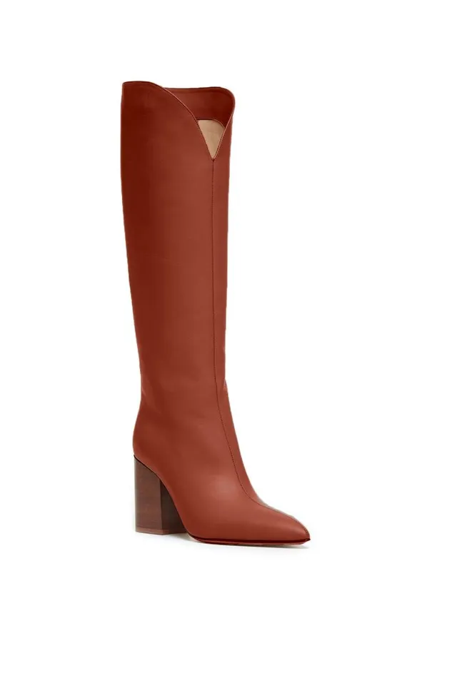 Gabriela Hearst Boots Women Cora High Knee Boot In Cognac Leather