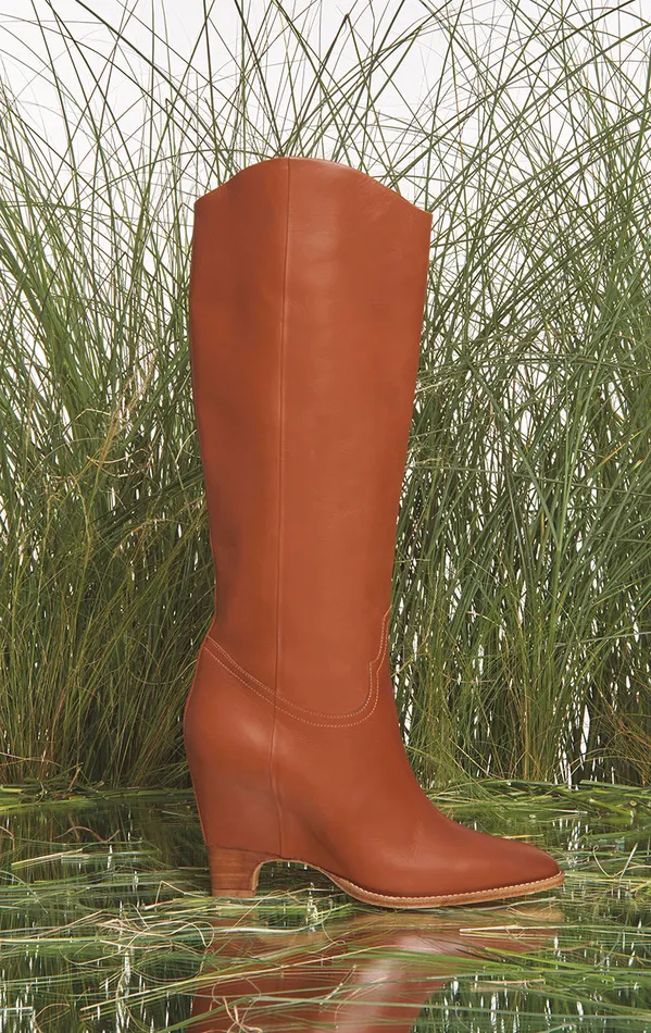 Gabriela Hearst Boots Women Cora High Knee Boot In Cognac Leather