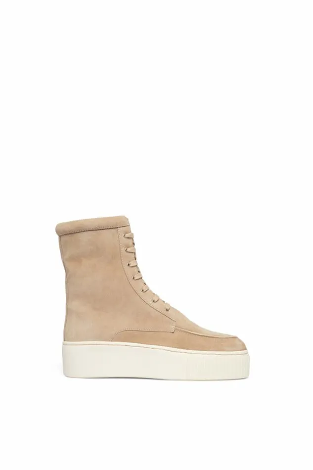 Gabriela Hearst Boots Women Emanuele Lace Up Boot In Beige Leather