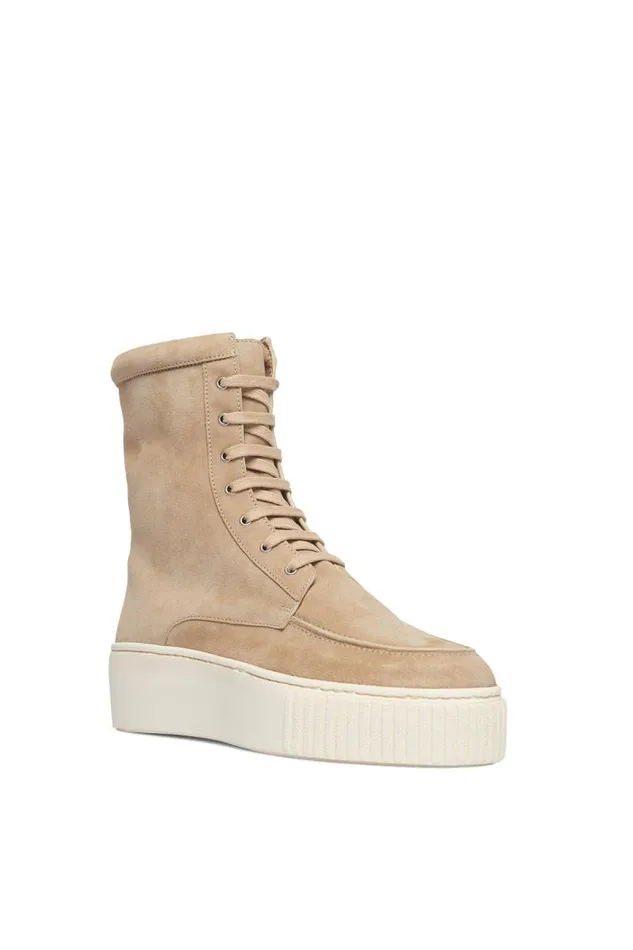 Gabriela Hearst Boots Women Emanuele Lace Up Boot In Beige Leather
