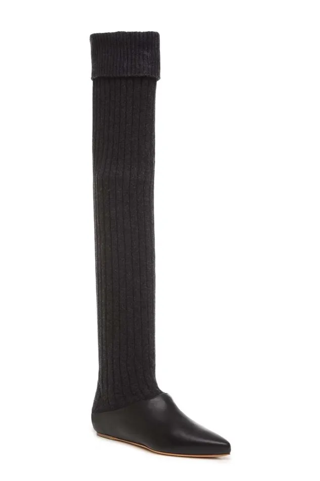 Gabriela Hearst Boots Women Jimena Boot In Black Cashmere and Leather
