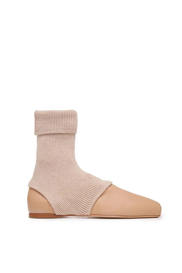 Gabriela Hearst Boots Women Mishka Ankle Sock Boot In Dark Camel Cashmere Leather