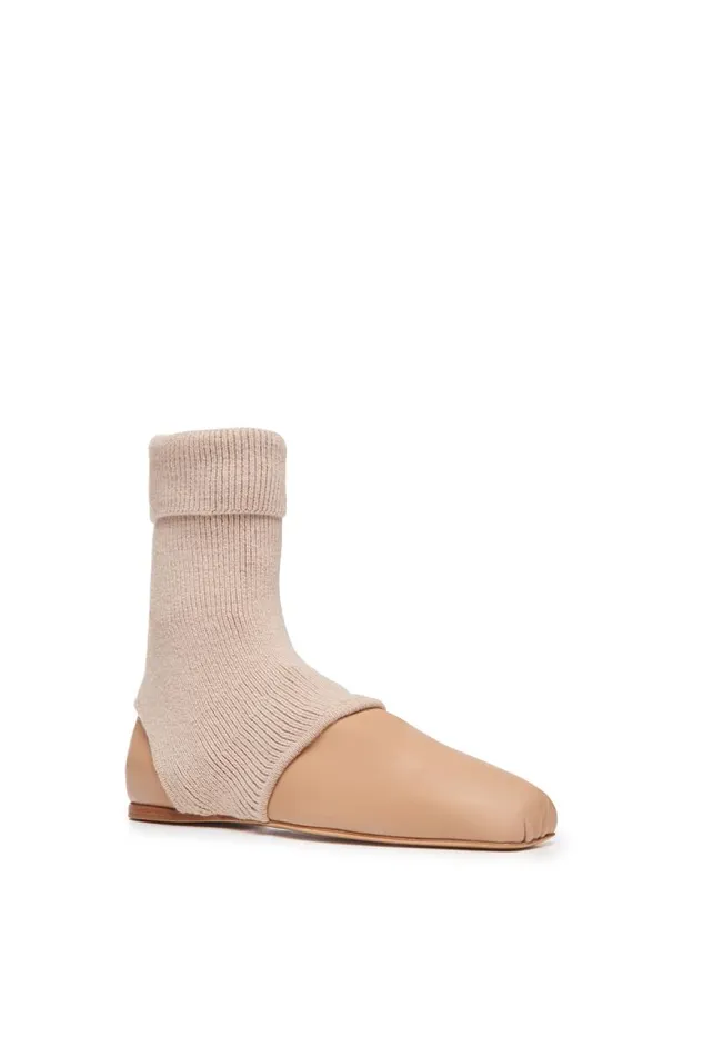 Gabriela Hearst Boots Women Mishka Ankle Sock Boot In Dark Camel Cashmere Leather