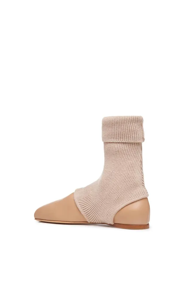 Gabriela Hearst Boots Women Mishka Ankle Sock Boot In Dark Camel Cashmere Leather