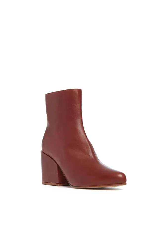 Gabriela Hearst Boots Women Tito Block Heel Boot In Cognac Leather