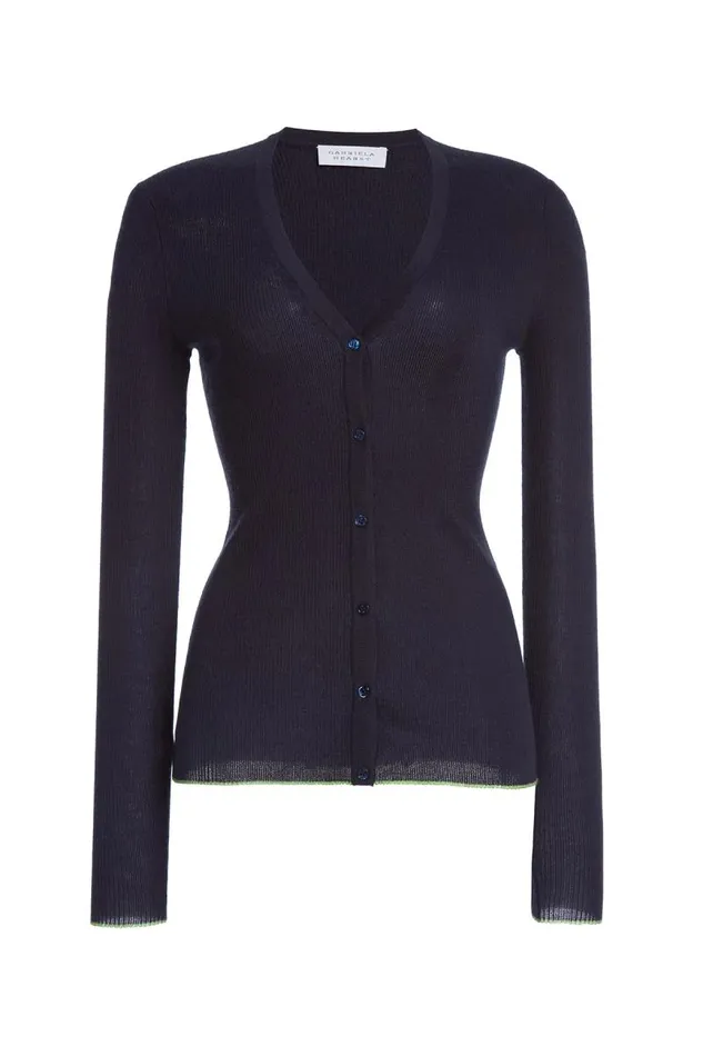 Gabriela Hearst Cardigans Women Addison Knit Cardigan In Navy Cashmere Silk