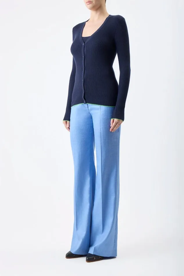 Gabriela Hearst Cardigans Women Addison Knit Cardigan In Navy Cashmere Silk