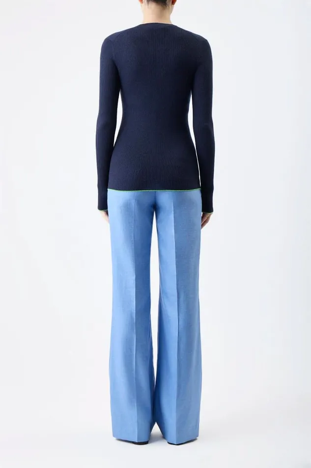 Gabriela Hearst Cardigans Women Addison Knit Cardigan In Navy Cashmere Silk