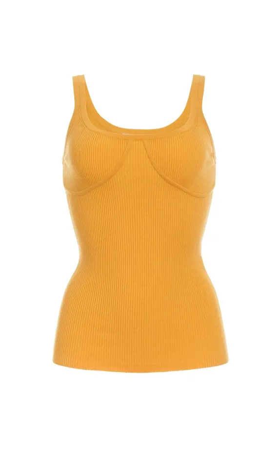 Gabriela Hearst Cardigans Women Aurora Knit Tank Top In Yellow Merino Wool