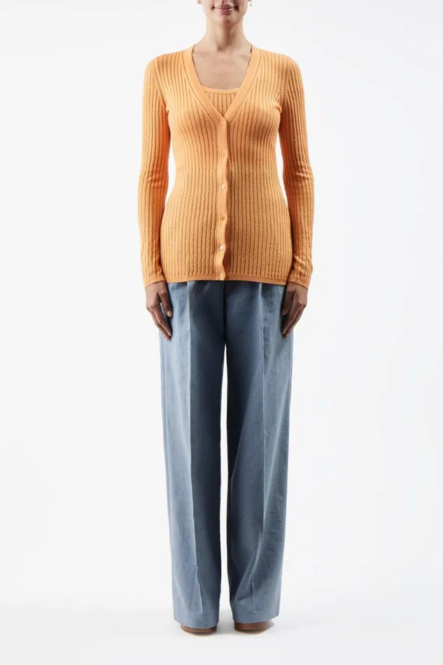 Gabriela Hearst Cardigans Women Homer Pointelle Knit Cardigan In Fluorescent Orange Cashmere Silk
