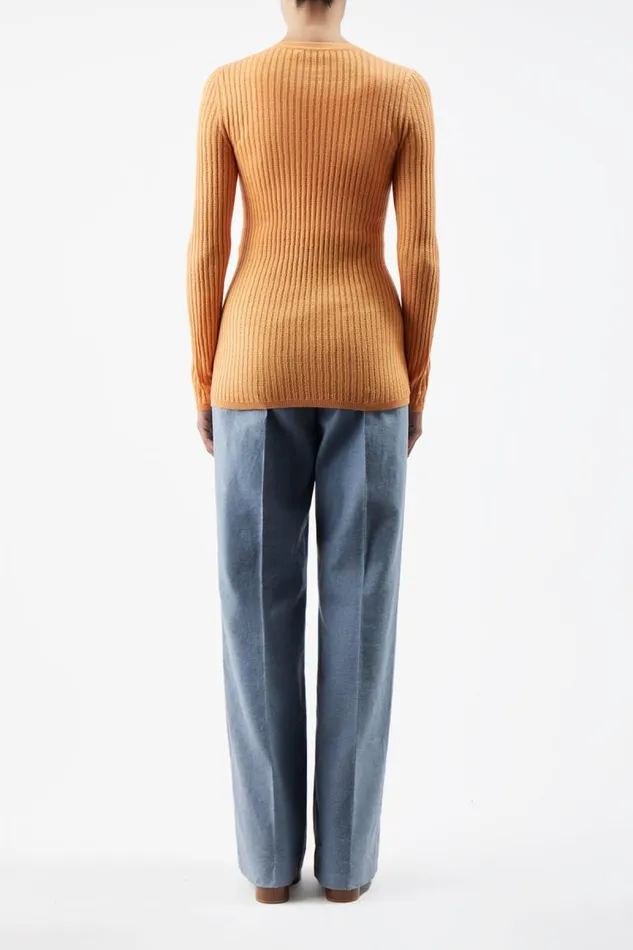 Gabriela Hearst Cardigans Women Homer Pointelle Knit Cardigan In Fluorescent Orange Cashmere Silk