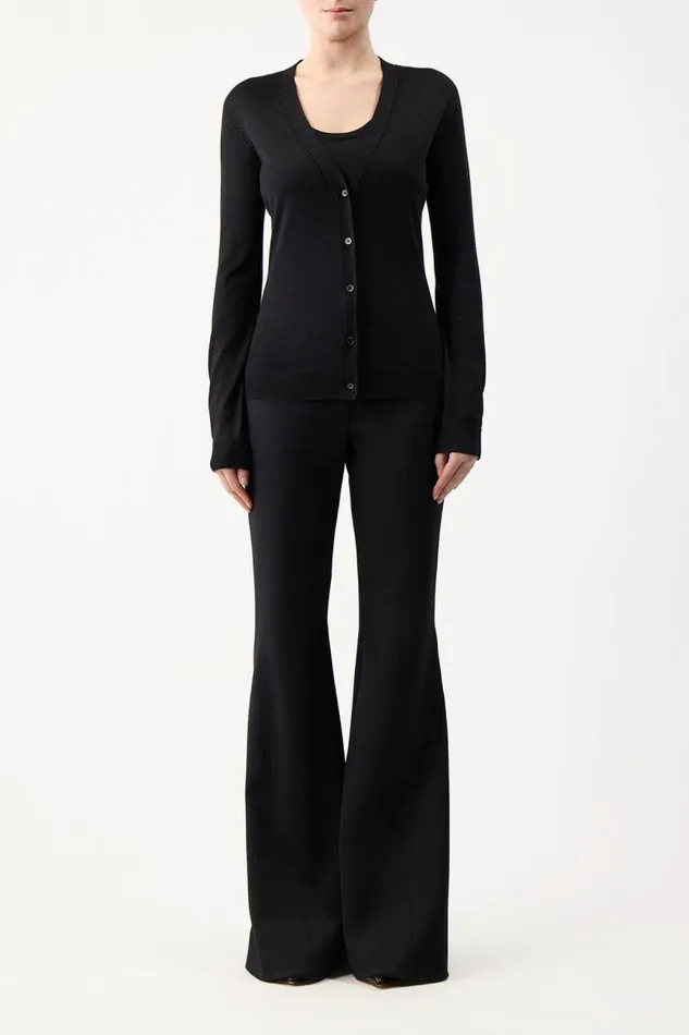 Gabriela Hearst Cardigans Women Tori Knit Cardigan In Black Cashmere Silk