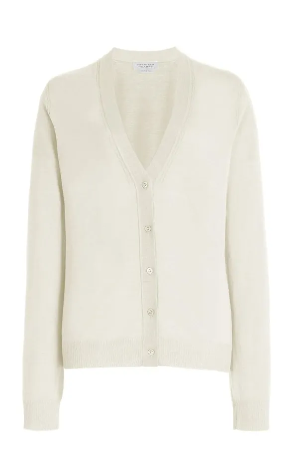 Gabriela Hearst Cardigans Women Tori Knit Cardigan In Ivory Cashmere Silk