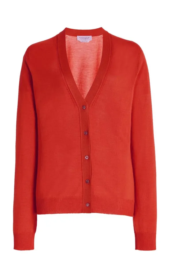 Gabriela Hearst Cardigans Women Tori Knit Cardigan In Red Topaz Cashmere Silk Gabriela Hearst Cardigans Women Tori Knit Cardigan In Red Topaz Cashmere Silk