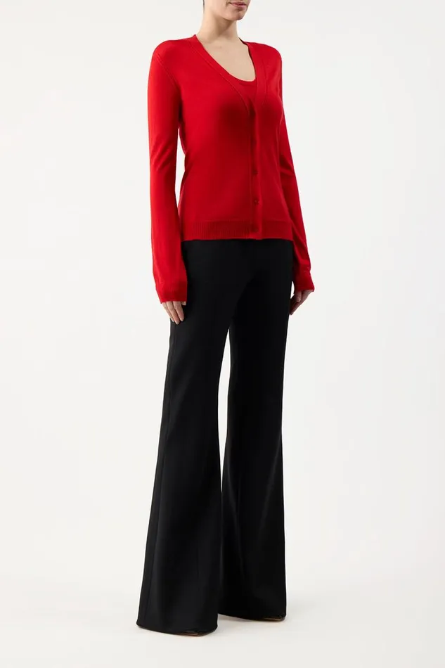 Gabriela Hearst Cardigans Women Tori Knit Cardigan In Red Topaz Cashmere Silk