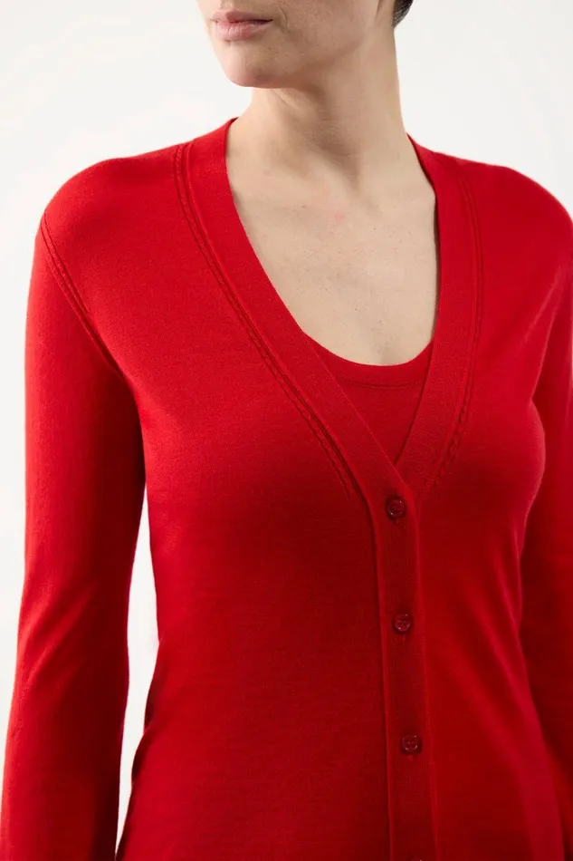 Gabriela Hearst Cardigans Women Tori Knit Cardigan In Red Topaz Cashmere Silk