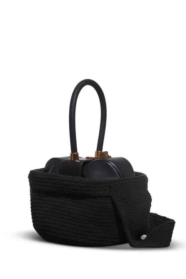 Gabriela Hearst Crossbody Bags WomenMen Crossover Knit Bag In Black Cashmere