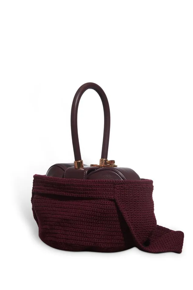 Gabriela Hearst Crossbody Bags WomenMen Crossover Knit Bag In Bordeaux Cashmere Gabriela Hearst Crossbody Bags WomenMen Crossover Knit Bag In Bordeaux Cashmere