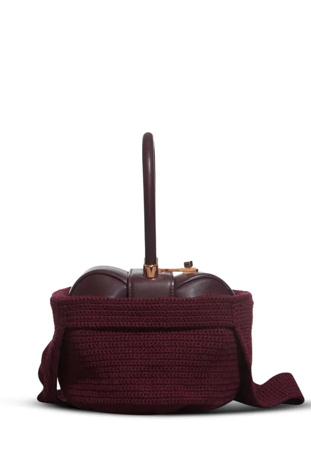 Gabriela Hearst Crossbody Bags WomenMen Crossover Knit Bag In Bordeaux Cashmere
