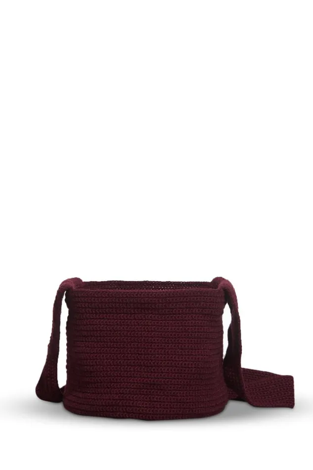 Gabriela Hearst Crossbody Bags WomenMen Crossover Knit Bag In Bordeaux Cashmere