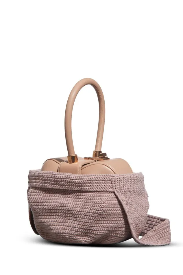 Gabriela Hearst Crossbody Bags WomenMen Crossover Knit Bag In Nude Cashmere