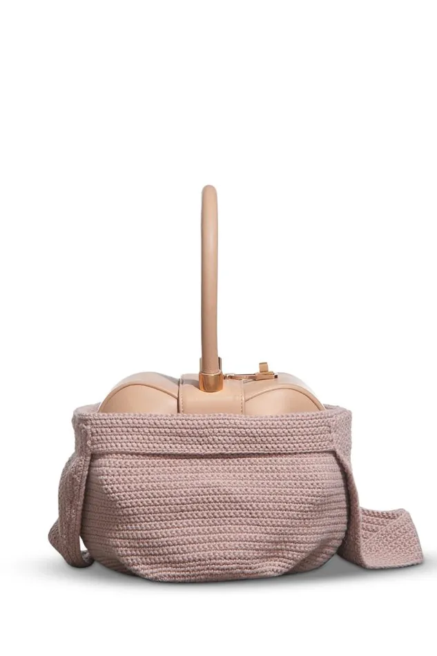Gabriela Hearst Crossbody Bags WomenMen Crossover Knit Bag In Nude Cashmere