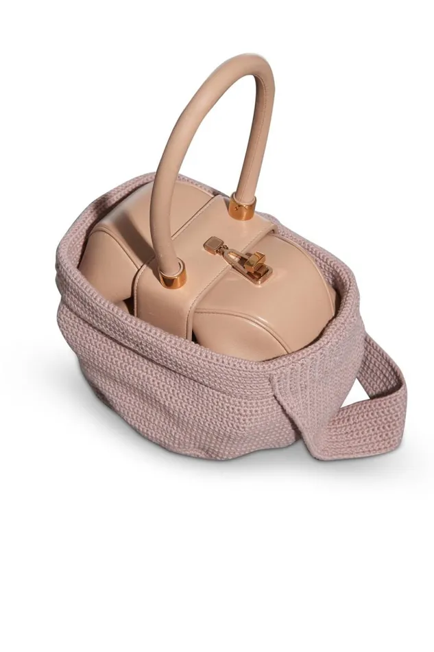 Gabriela Hearst Crossbody Bags WomenMen Crossover Knit Bag In Nude Cashmere