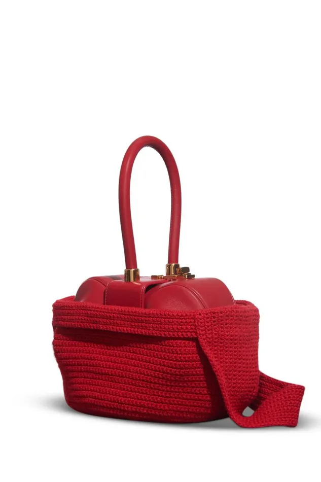 Gabriela Hearst Crossbody Bags WomenMen Crossover Knit Bag In Red Cashmere