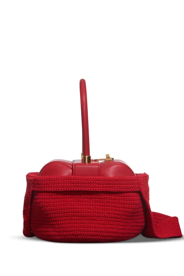 Gabriela Hearst Crossbody Bags WomenMen Crossover Knit Bag In Red Cashmere