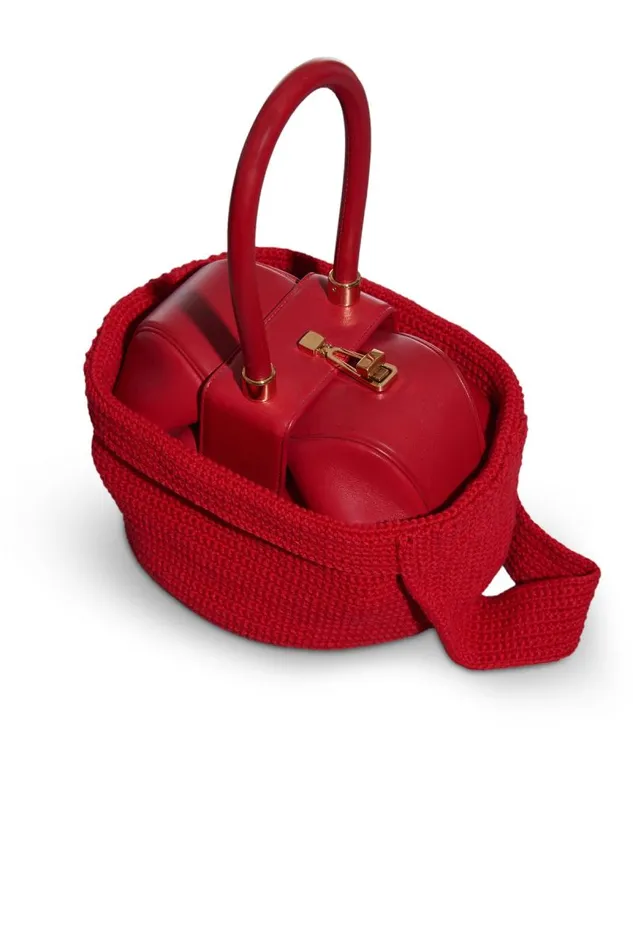 Gabriela Hearst Crossbody Bags WomenMen Crossover Knit Bag In Red Cashmere