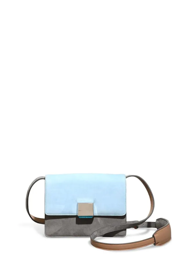 Gabriela Hearst Crossbody Bags WomenMen Mercedes Bag In Grey and Light Blue Suede With Nude Nappa Leather Gabriela Hearst Crossbody Bags WomenMen Mercedes Bag In Grey and Light Blue Suede With Nude Nappa Leather