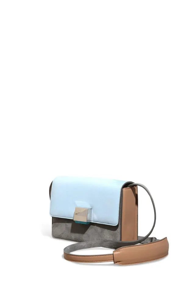 Gabriela Hearst Crossbody Bags WomenMen Mercedes Bag In Grey and Light Blue Suede With Nude Nappa Leather
