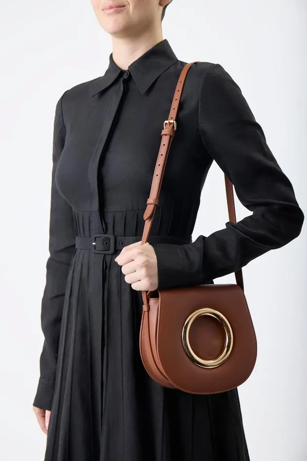 Gabriela Hearst Crossbody Bags WomenMen Ring Crossbody Bag In Cognac Leather