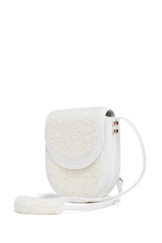 Gabriela Hearst Crossbody Bags WomenMen Tina Crossbody Bag In Ivory Nappa Leather With Cashmere Boucle