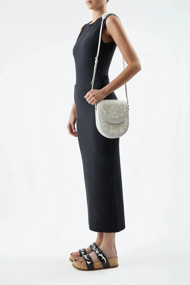 Gabriela Hearst Crossbody Bags WomenMen Tina Crossbody Bag In Ivory Nappa Leather With Cashmere Boucle