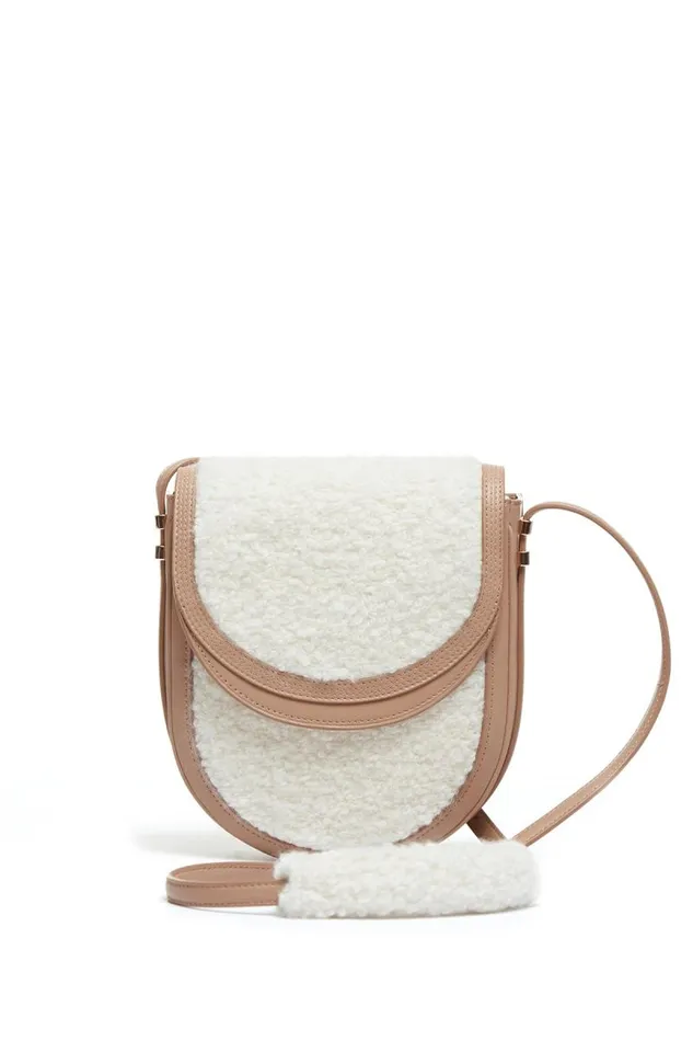 Gabriela Hearst Crossbody Bags WomenMen Tina Crossbody Bag In Nude Nappa Leather With Cashmere Boucle Gabriela Hearst Crossbody Bags WomenMen Tina Crossbody Bag In Nude Nappa Leather With Cashmere Boucle