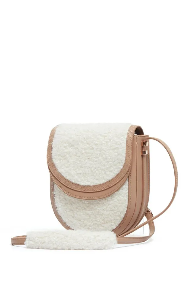 Gabriela Hearst Crossbody Bags WomenMen Tina Crossbody Bag In Nude Nappa Leather With Cashmere Boucle