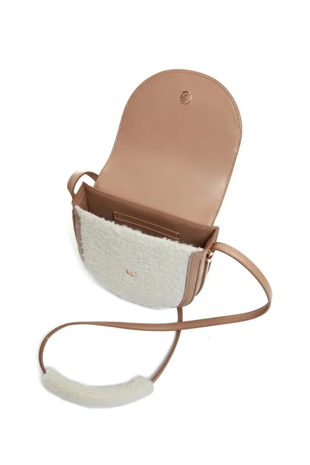 Gabriela Hearst Crossbody Bags WomenMen Tina Crossbody Bag In Nude Nappa Leather With Cashmere Boucle