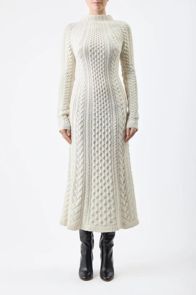 Gabriela Hearst Dresses Women Amaris Knit Dress In Ivory Cashmere