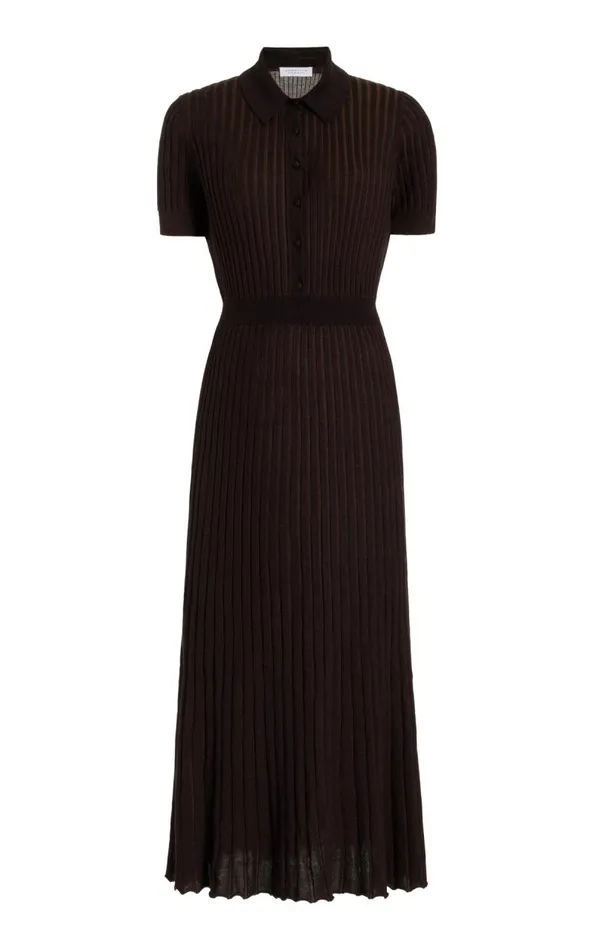 Gabriela Hearst Dresses Women Amor Knit Dress In Chocolate Cashmere Silk